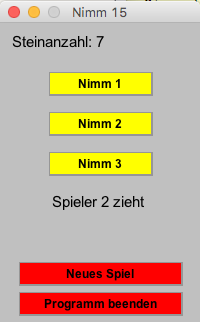 Nimmspiel mit 15 Steinen
